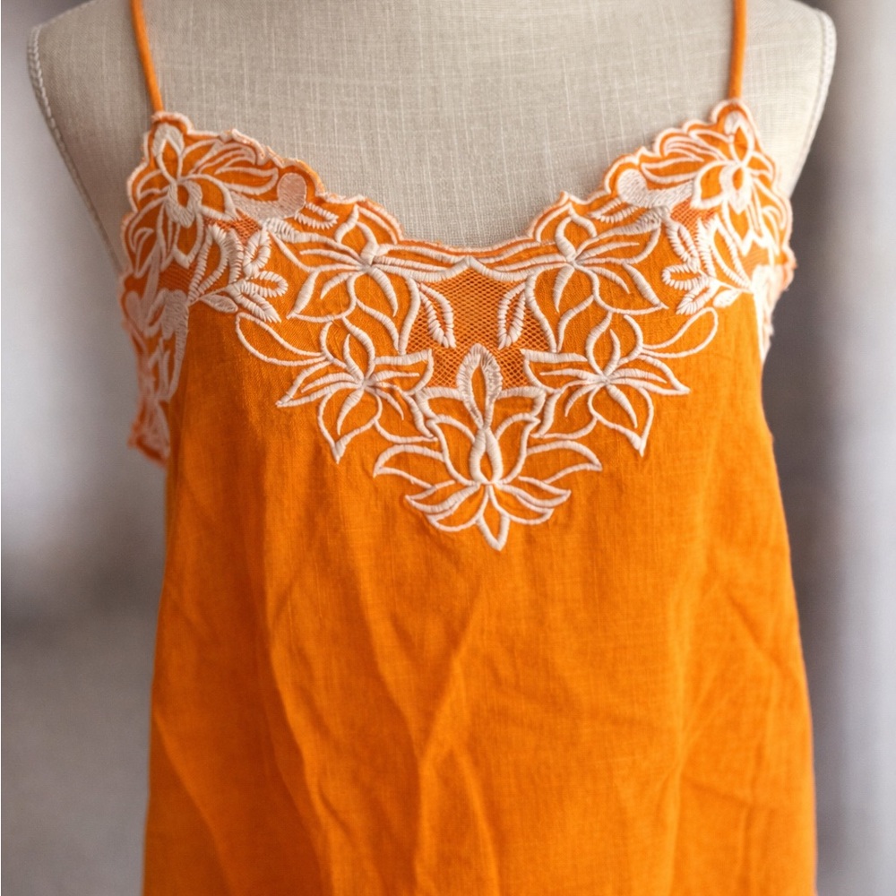 Express Orange Embroidered Camisole - Small
